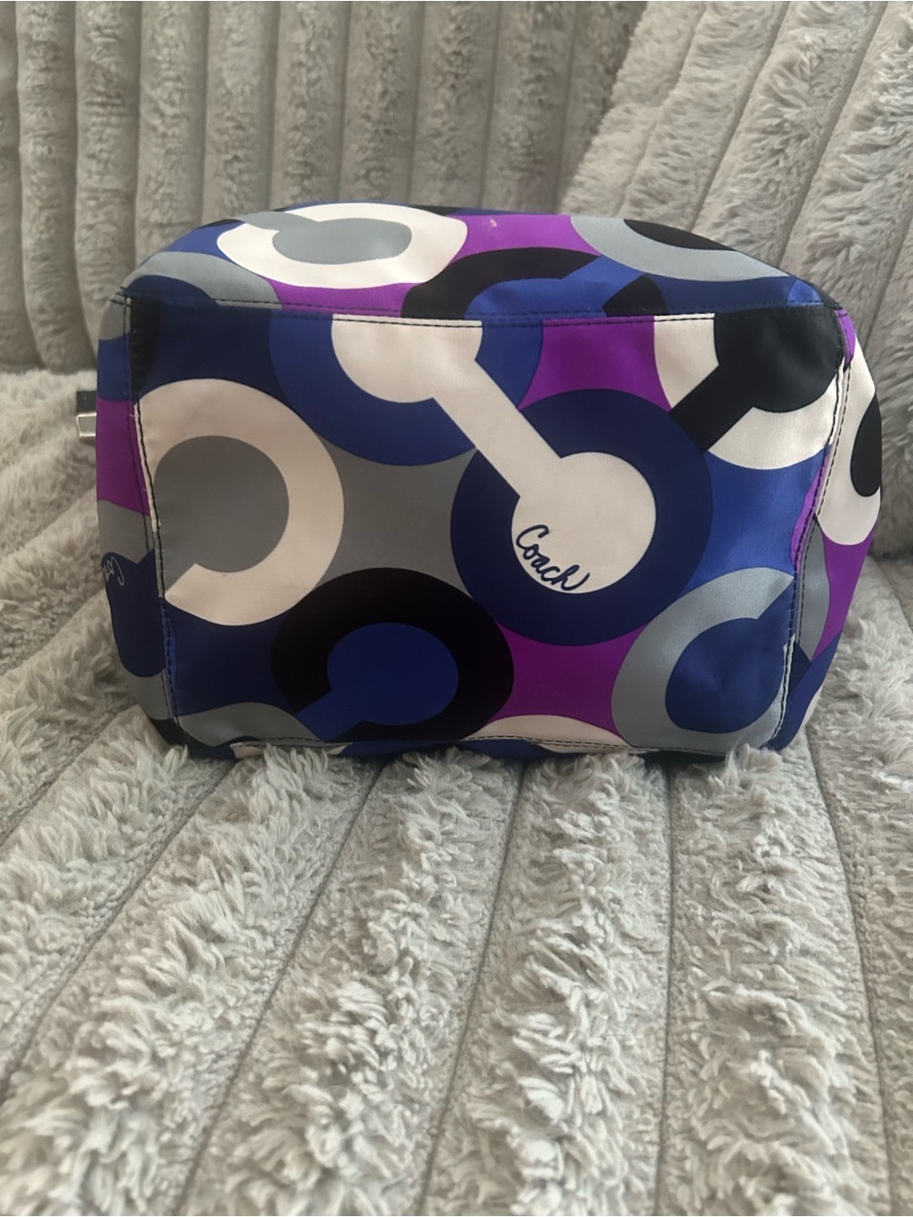 Coach Alex Op Art Tote 14398 Purple Blue Multicolor Y2K Shoulder Bag - Picture 3 of 9